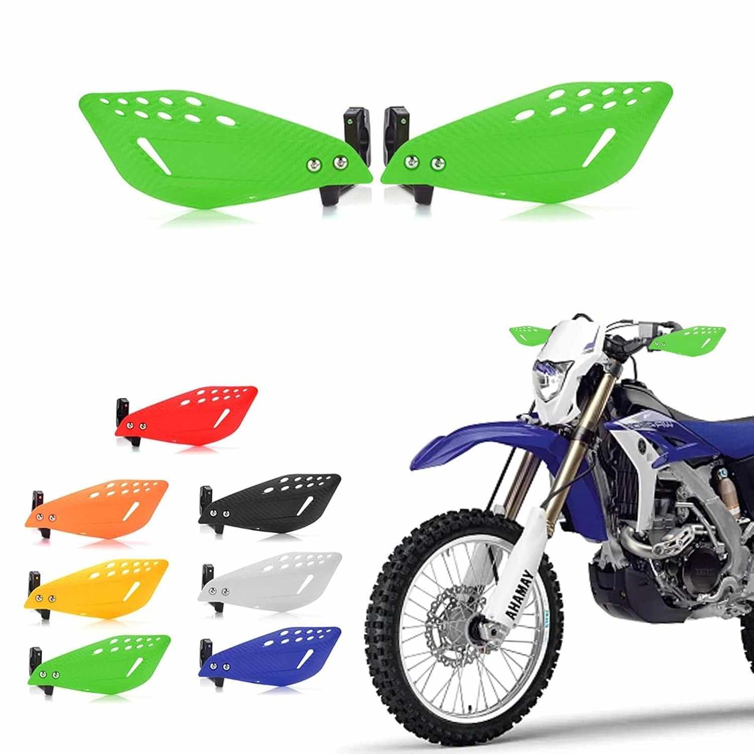 Protetor de Guidão Universal 22mm para Moto, Dirt Bike, ATV - Proteção e Estilo Verde