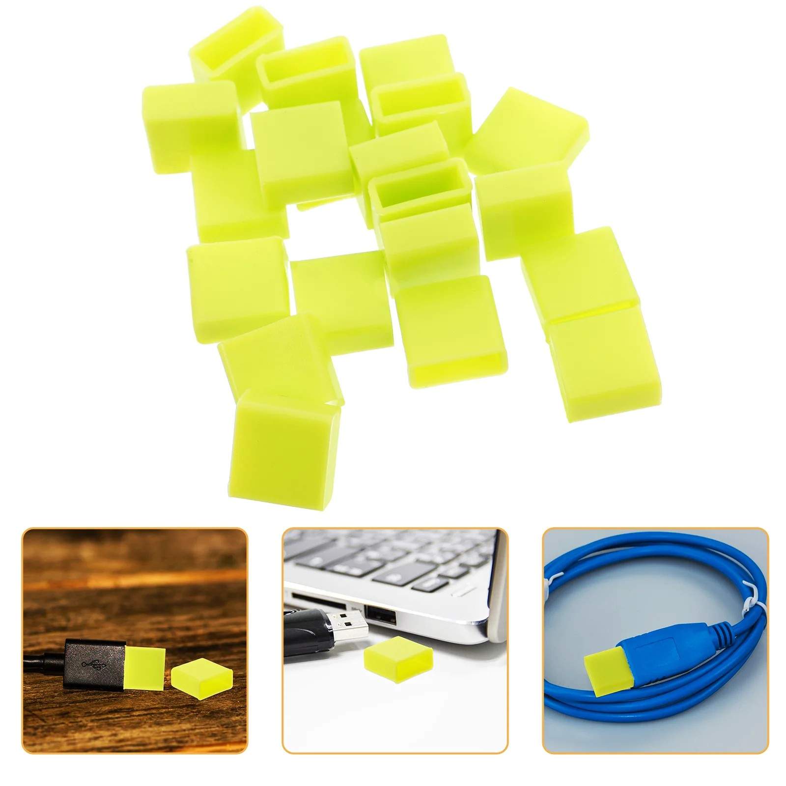 Protetor de Porta USB: Capa Anti-Poeira em Silicone Verde