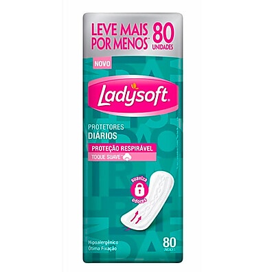 Protetor Diário Ladysoft: Respirável e com 80 Unidades