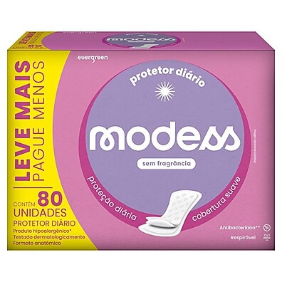 Protetor Diário Modess sem Fragrância 80un – Conforto e Proteção Máxima