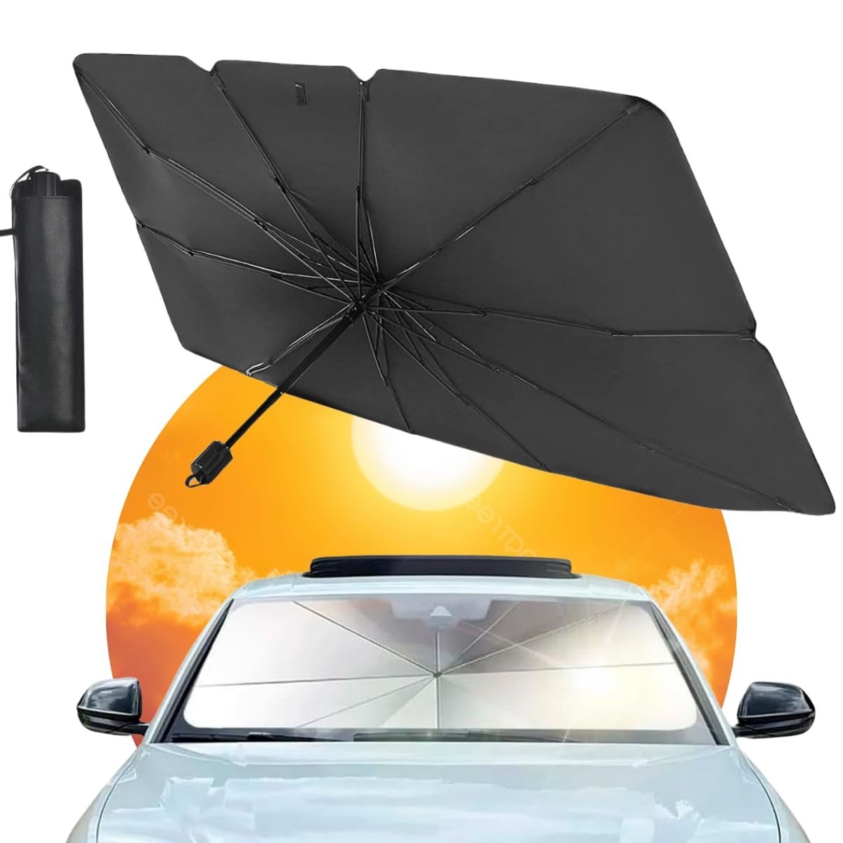 Protetor Solar Para-Brisa Universal: Proteção Térmica UV e Dobrável para Seu Carro