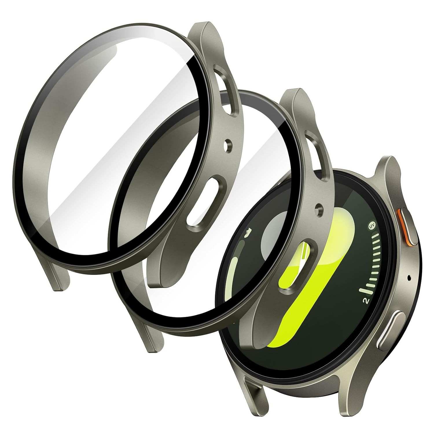 JETech Capa com Protetor de Tela para Galaxy Watch 7 44mm (Verde) - Proteção Total e Alta Sensibilidade