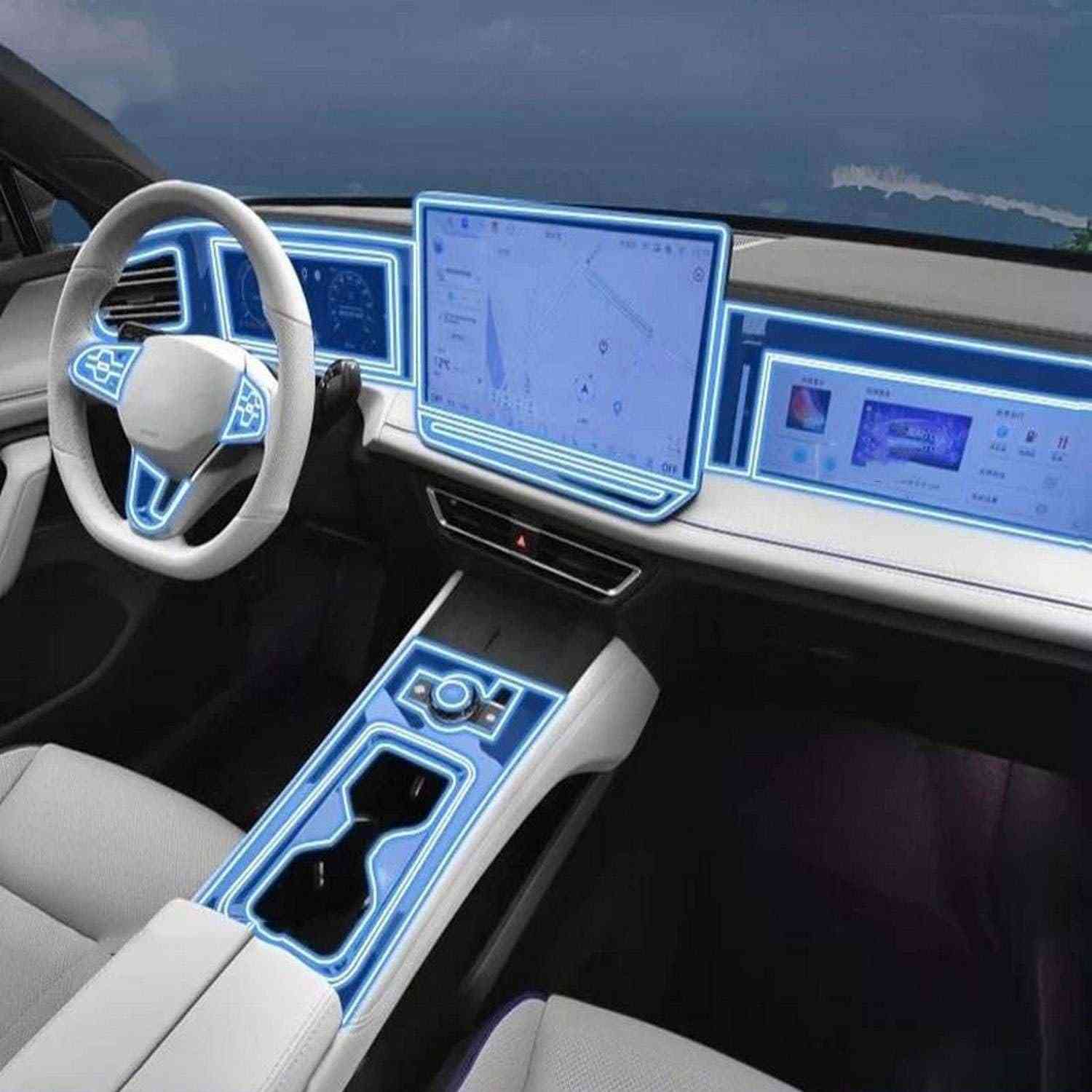 Película Protetora Central TPU para Volkswagen Tiguan 2024 - Proteção Premium e Design Original