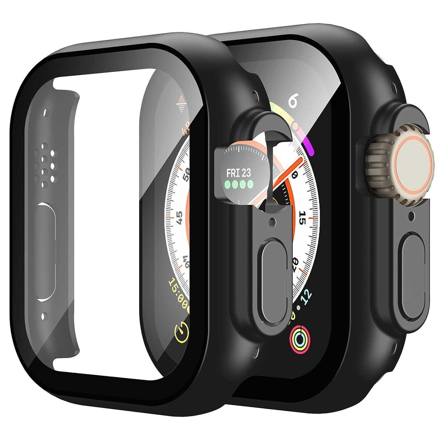 Kit 2 Capas Protetoras Apple Watch Ultra 2/Ultra 49mm com Vidro Temperado Integrado