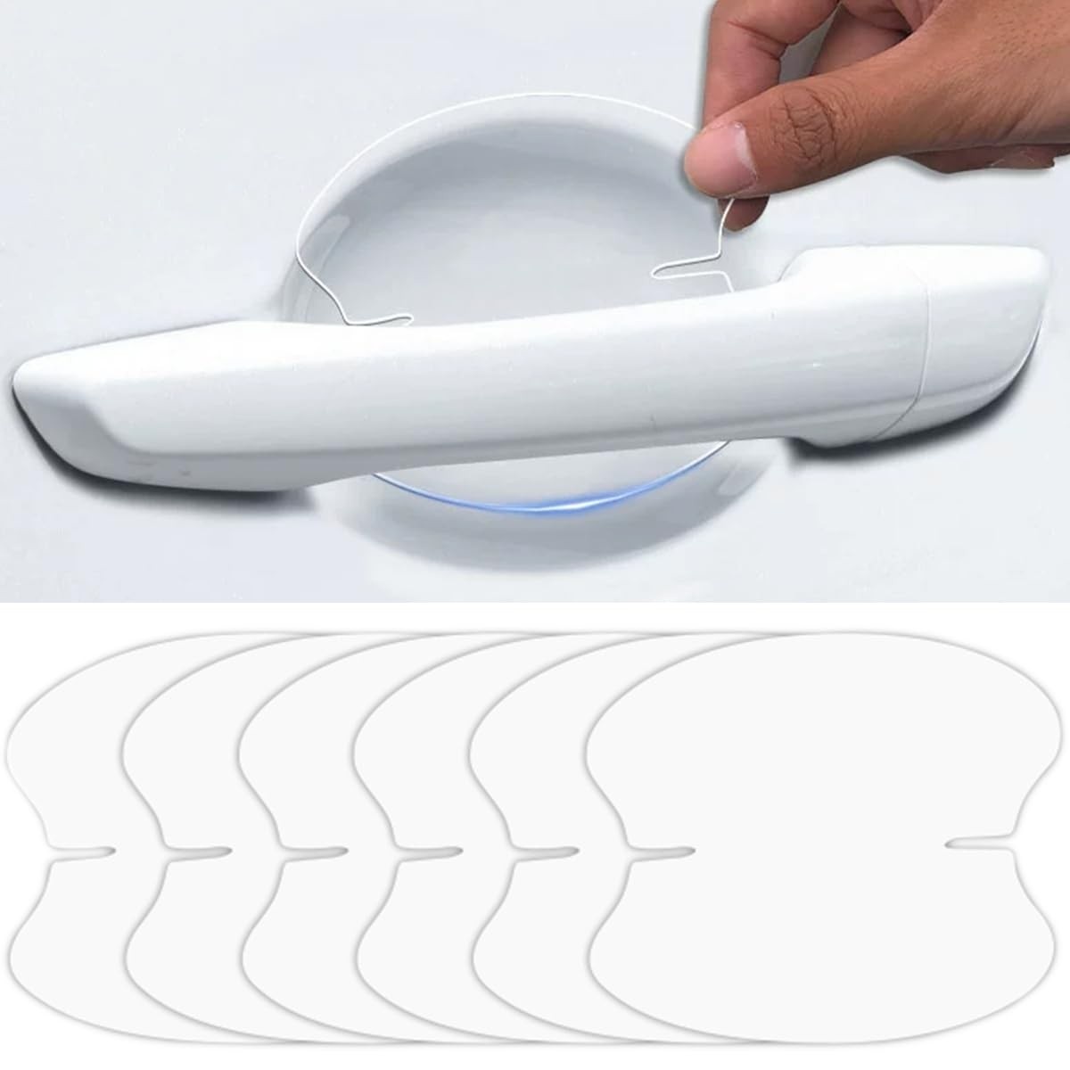 Kit 10 Protetores Maçaneta Carro TPU Transparente Anti-Risco Universal