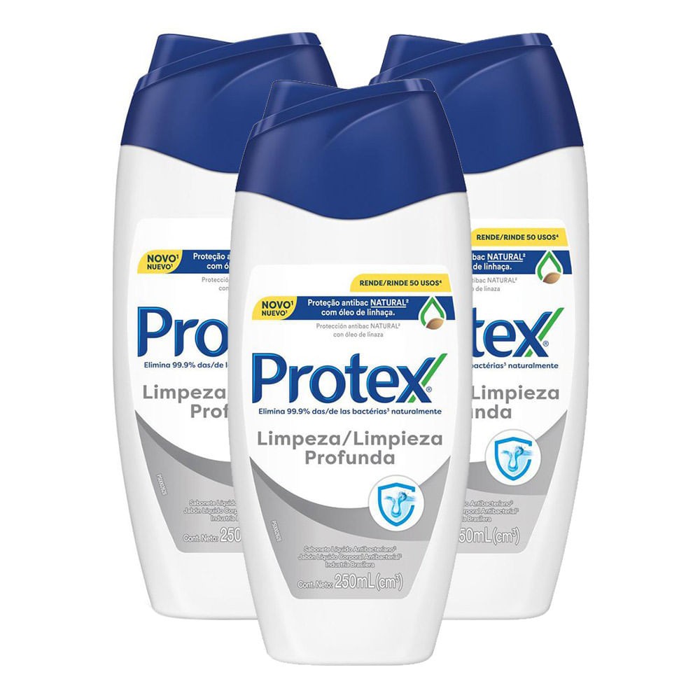 Protex Limpeza Profunda: Kit 3 Sabonetes Antibacterianos