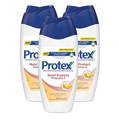 Protex Vitamina E: Kit 3 Sabonetes Líquidos 250ml