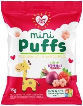 Kit 2X: Snack Infantil Puff Beterraba/Morango Nhami Mami 15g