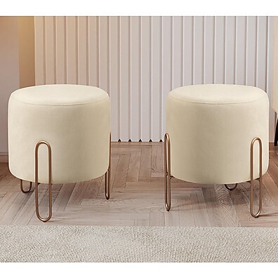 Puff Mali Luxo: Conjunto 2 Puffs Bronze