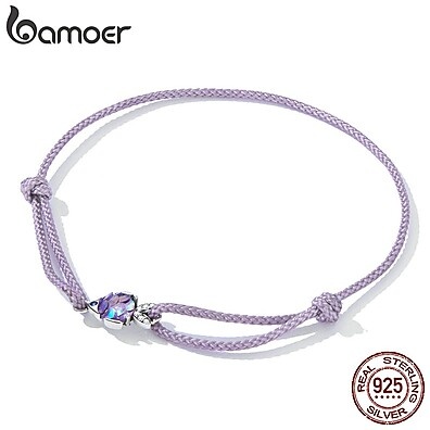 Pulseira Bamoer Prata 925 com Zircon Ajustável – Elegância que Encanta