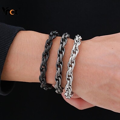 Pulseira de Aço Inox 8mm: Estilo Hip-Hop!