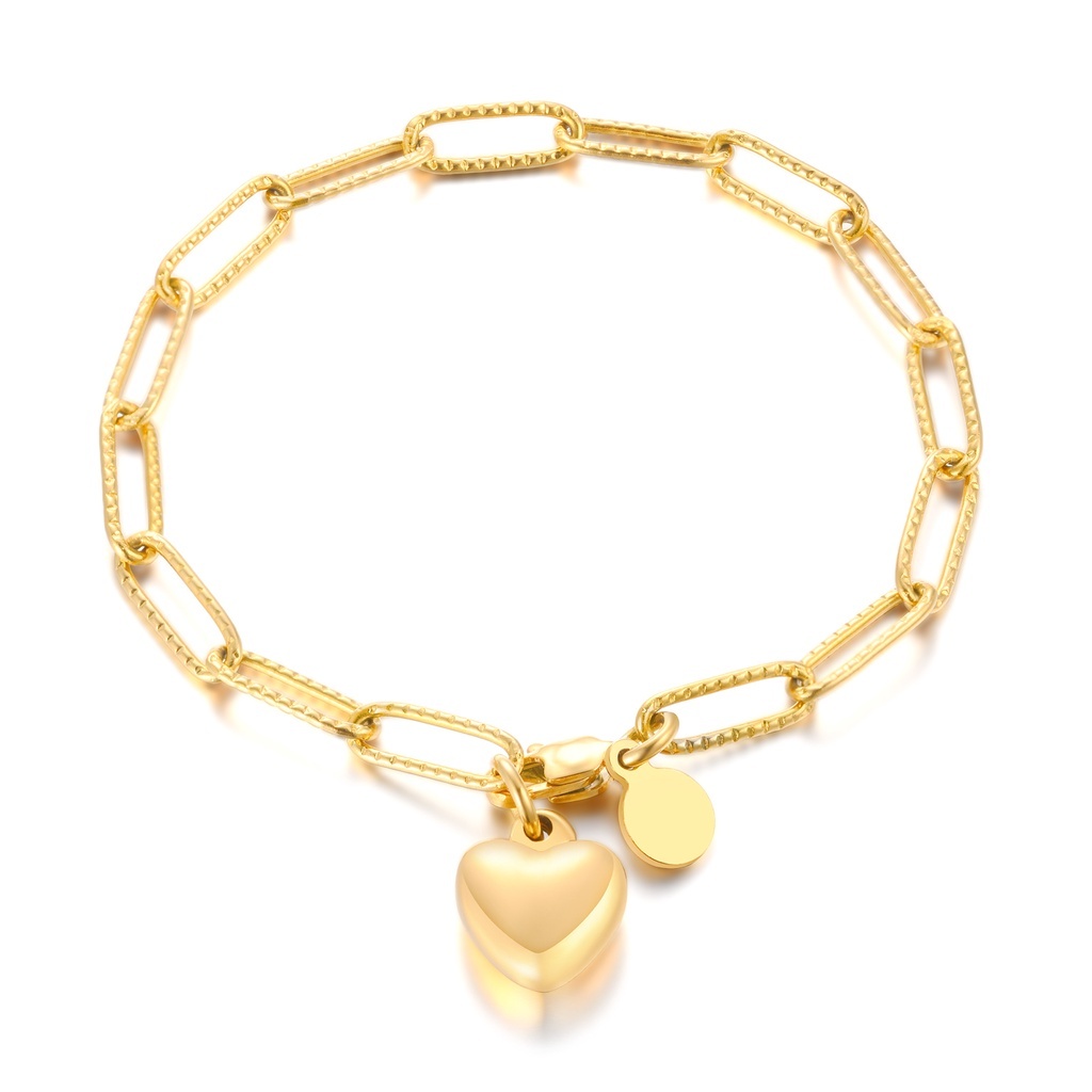 Pulseira de Coração Vnox: Elegância em Aço Inox