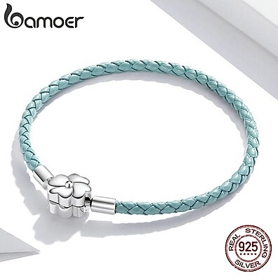 Pulseira de Prata 925 com Trevo: Elegância e Sorte!
