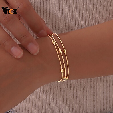 Pulseira Dourada Vnox: Elegância em Camadas