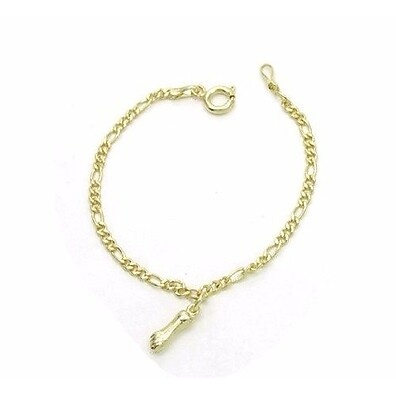Pulseira Elo Português com Figa: Elegância em Ouro 18k