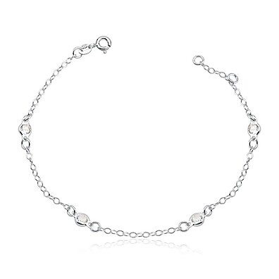 Pulseira Feminina Prata 925 com Zircônias Brilhantes