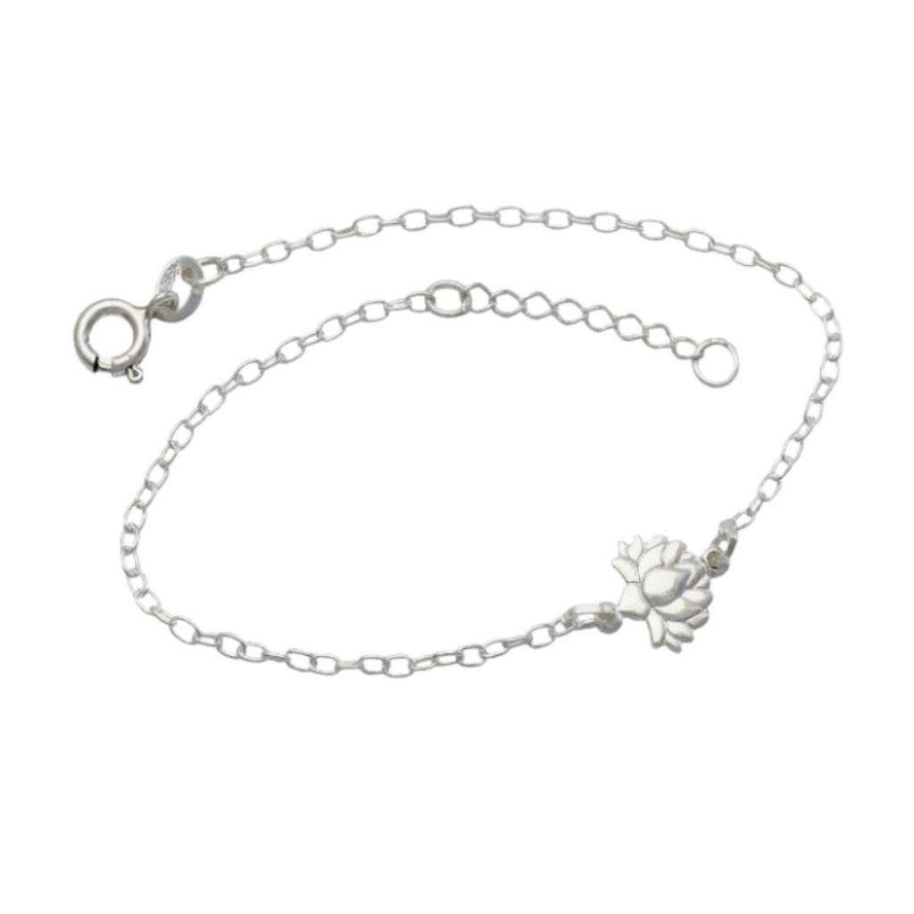 Pulseira Flor de Lótus Prata 925: Elegância e Fé