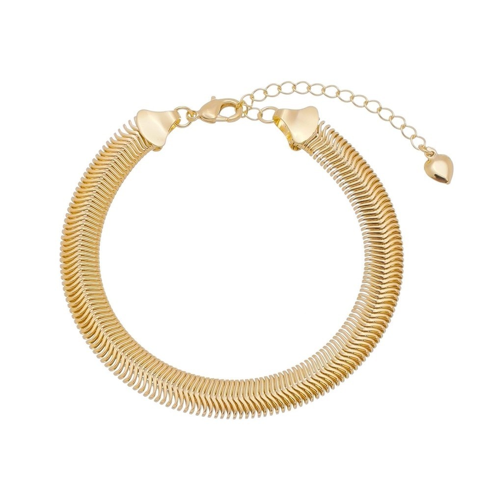 Pulseira Folheada Ouro 18k: Malha Larga Fernanda Piuka