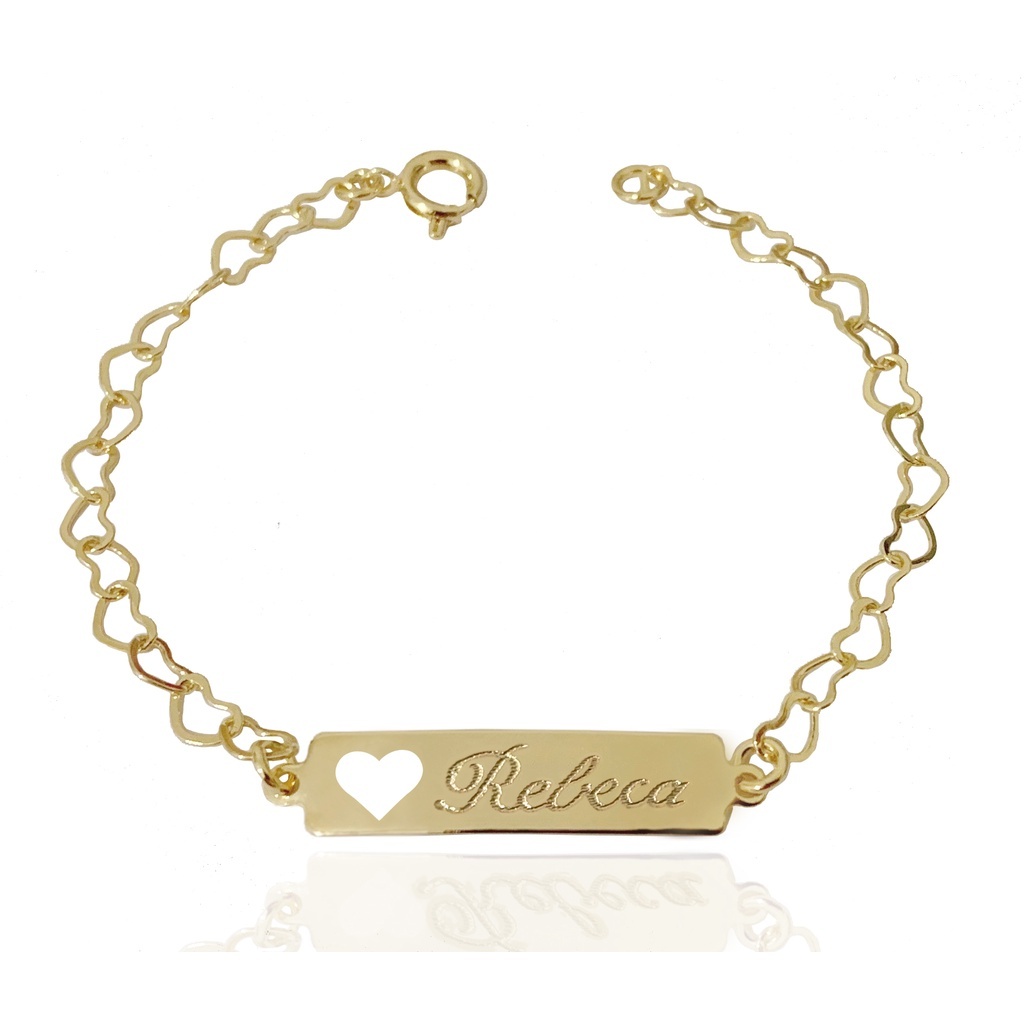 Pulseira Infantil Nome Ouro 18k: Joia Personalizada!