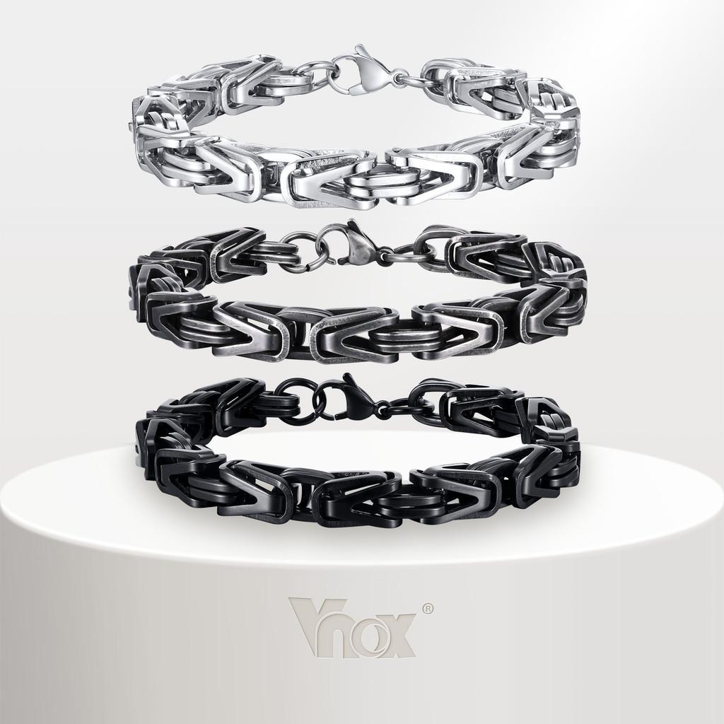 Pulseira Masculina Vnox: Estilo Hip-Hop em Aço Inox