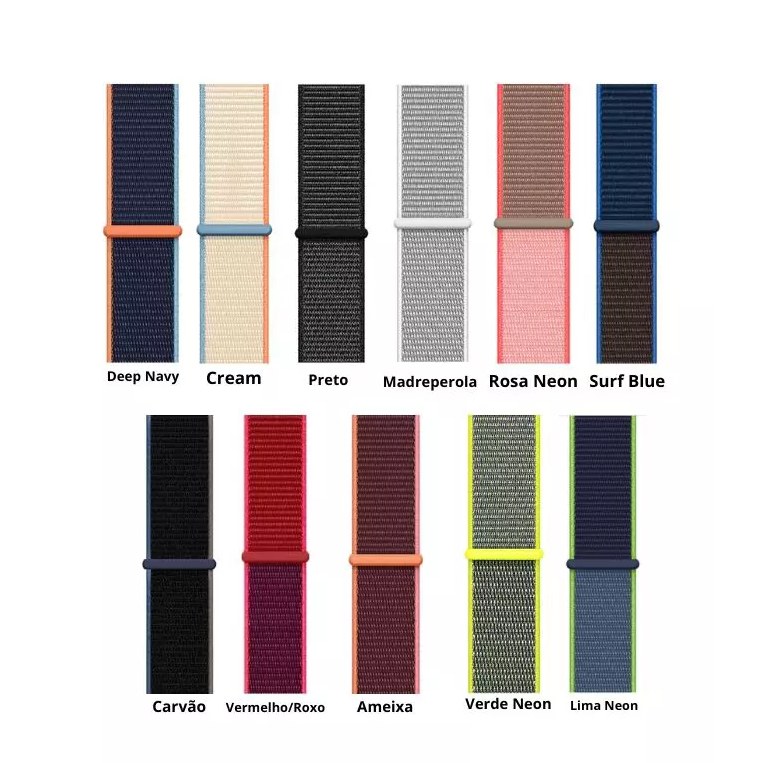 Pulseira Nylon para Iwo Smart Watch 42mm/44mm/45mm – Compatível com Series 1 a 8