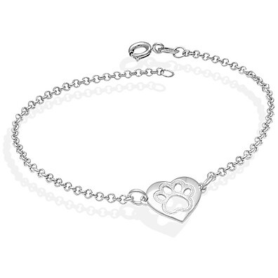 Pulseira Patinha Pet Prata 925: Amor que Brilha!