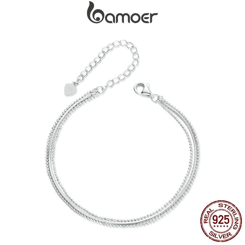 Pulseira Prata 925 Bamoer: Elegância Minimalista