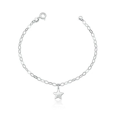 Pulseira Prata 925 Estrela: Elegância Celestial
