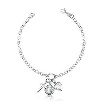 Pulseira Prata 925: Fé, Amor e Proteção