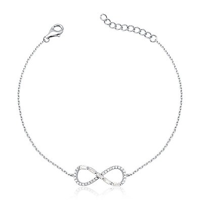 Pulseira Prata 925 Infinito e Zircônia – Elegância que Dura