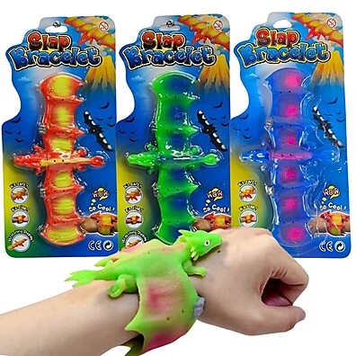 Pulseira Slap Dinossauro Infantil: Diversão e Estilo!