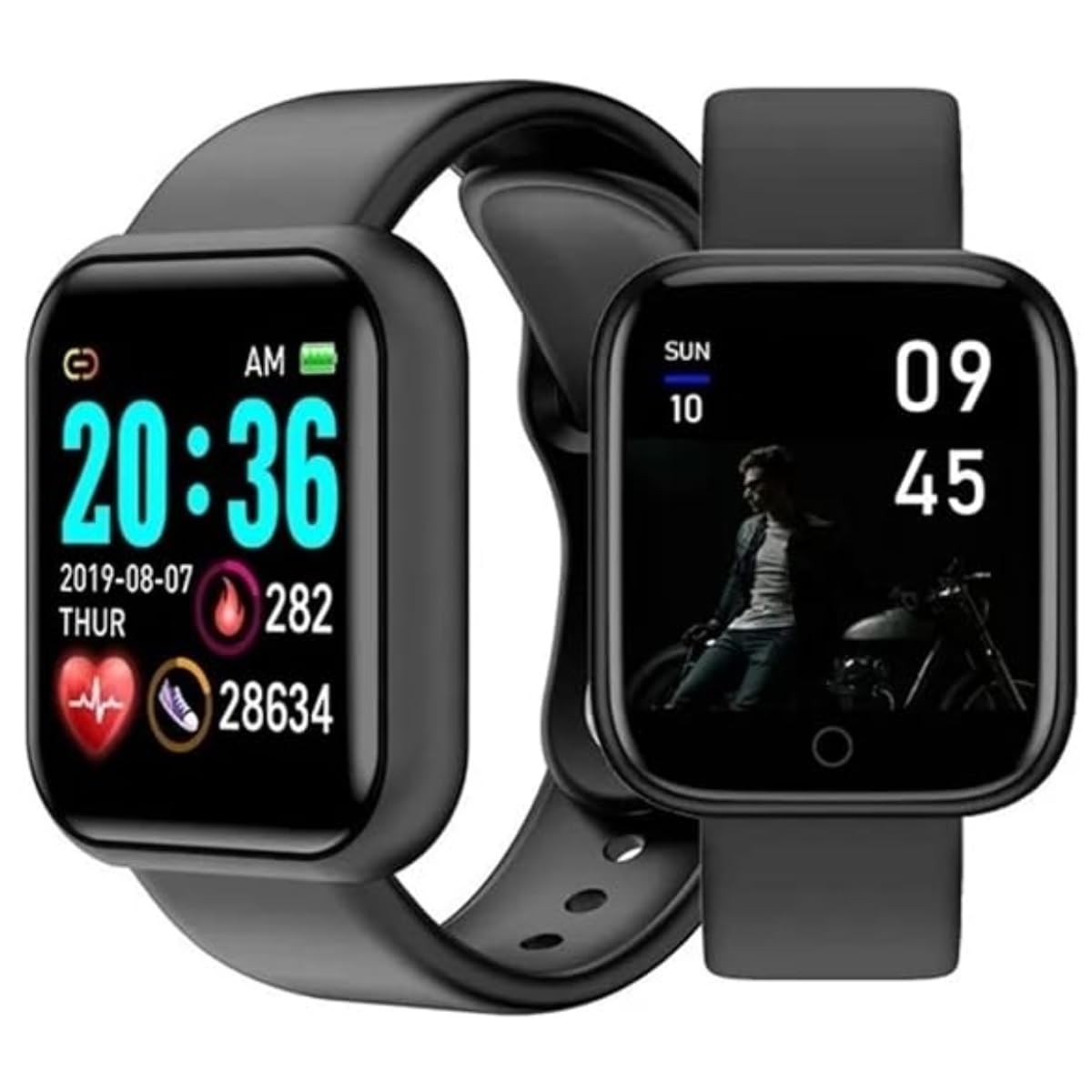 Smartwatch Pulseira Inteligente Bluetooth: Notificações, Resistência à Água e Carregamento Rápido (Preto)