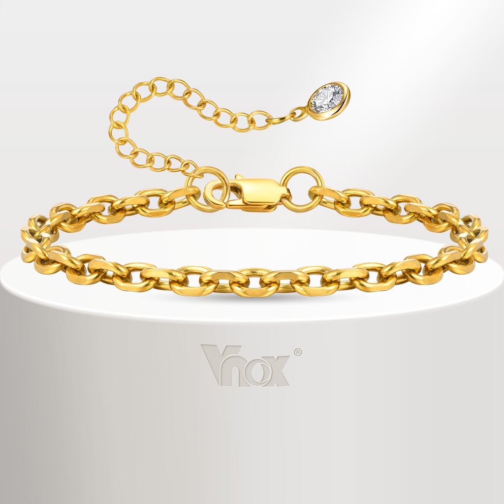 Pulseira Vnox: Elegância em Aço Inox com Zircônia