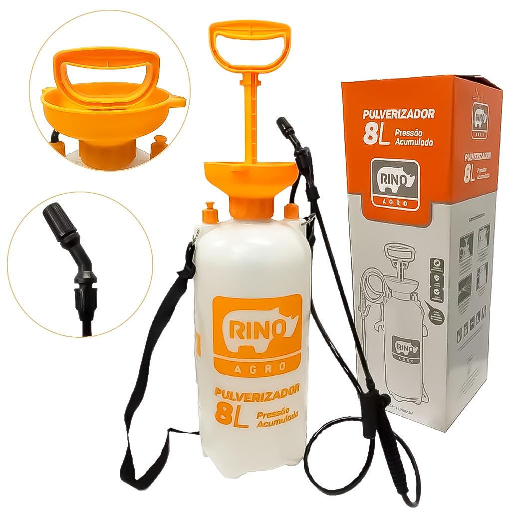 Pulverizador Manual 8L RINO: Alta Pressão para Seu Jardim
