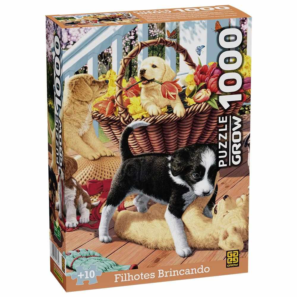Puzzle 1000 Peças: Filhotes Brincando 🐶