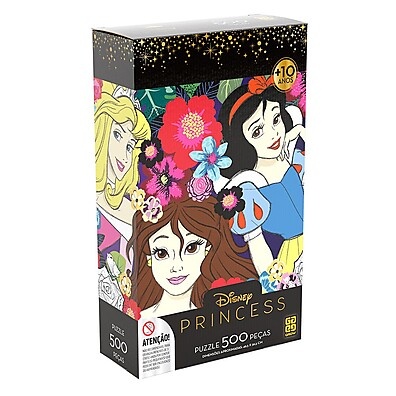 Puzzle 500 Peças: Desvende a Magia das Princesas Disney