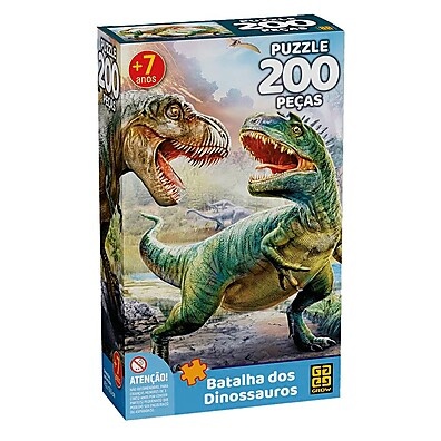Puzzle Dinossauros 200 Peças: Aventura Pré-Histórica!