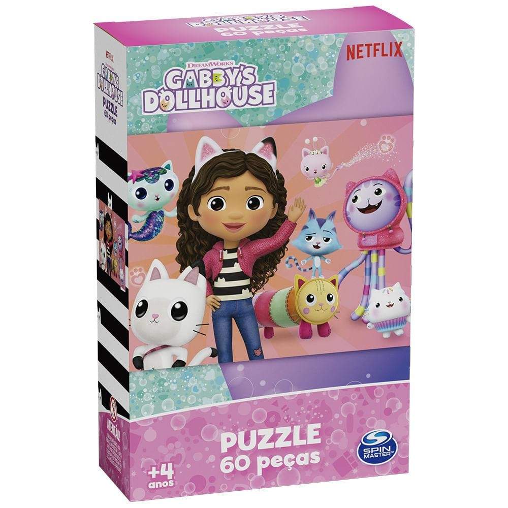 Puzzle Gabby's Dollhouse: 60 Peças de Diversão!