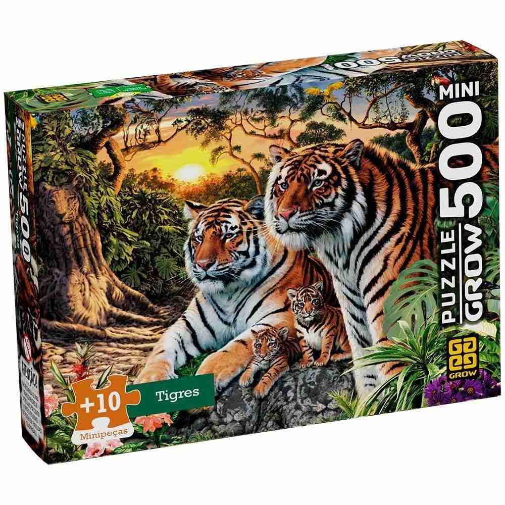 Puzzle Mini Tigres 500 Peças: Desafio Selvagem!