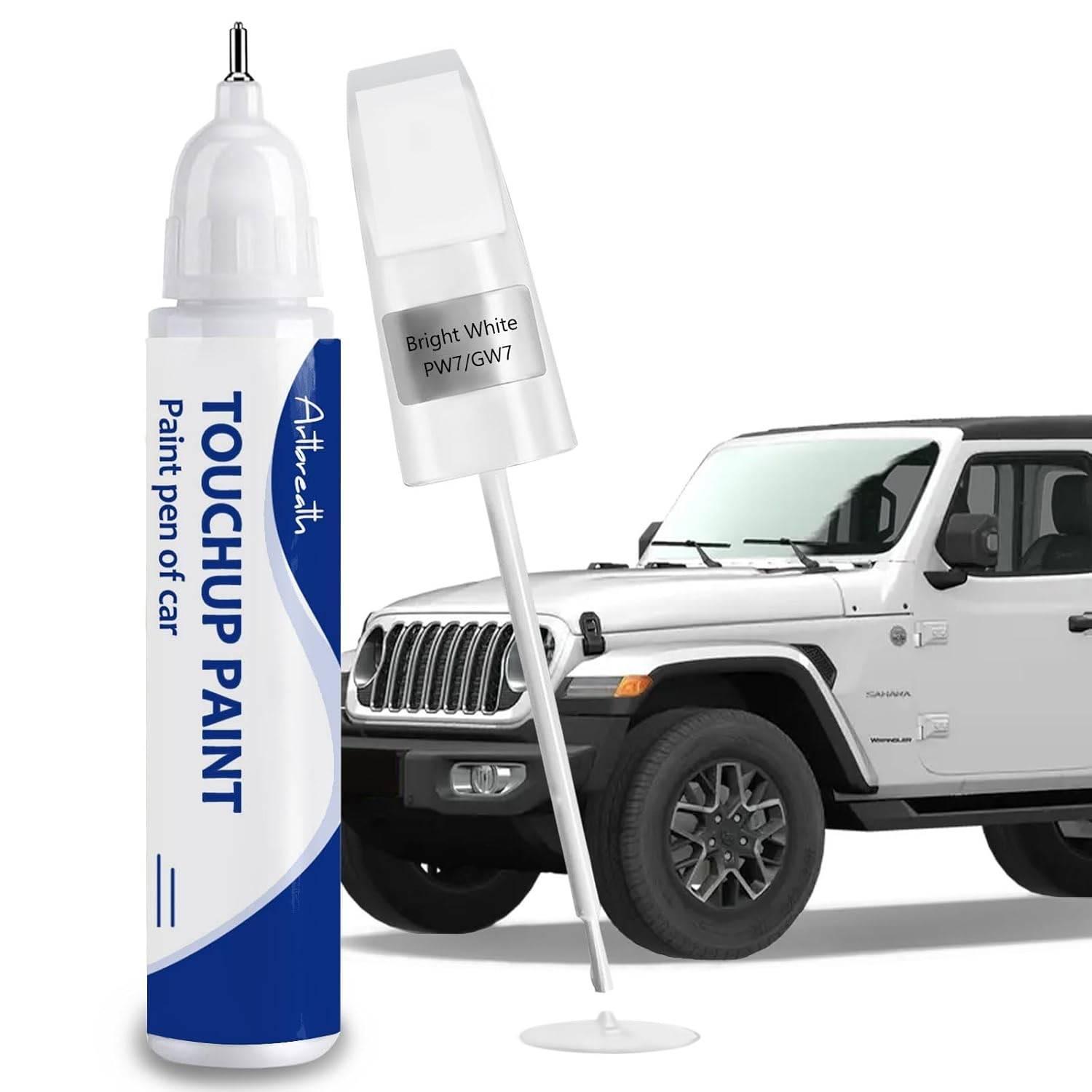 Tinta de retoque branca brilhante (PW7/GW7) para JEEP-Exact Match-Chips and Nicks Kit de reparo de arranhões de carro para Wrangler-JK/Commander/Compass/Grand-Cherokee/Liberty/Patriot/Renegade