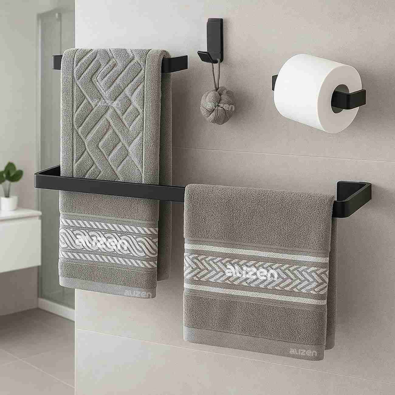 Kit Acessórios Banheiro Quadrado Preto Fosco 4 Peças - Modernidade e Estilo