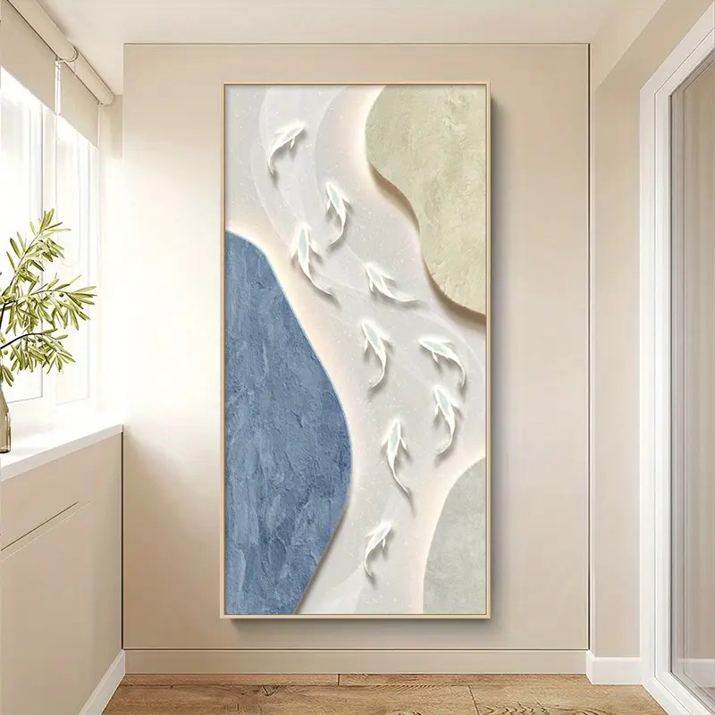 Quadro 9 Peixes: Arte Abstrata Serena para Sua Casa