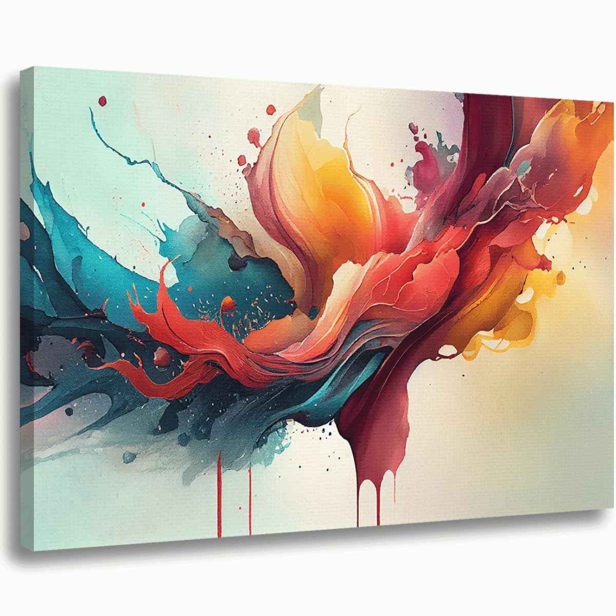 Quadro Decorativo Abstrato em Canvas 60x90cm - Arte Moderna Ultra HD 4K com Tons Vibrantes