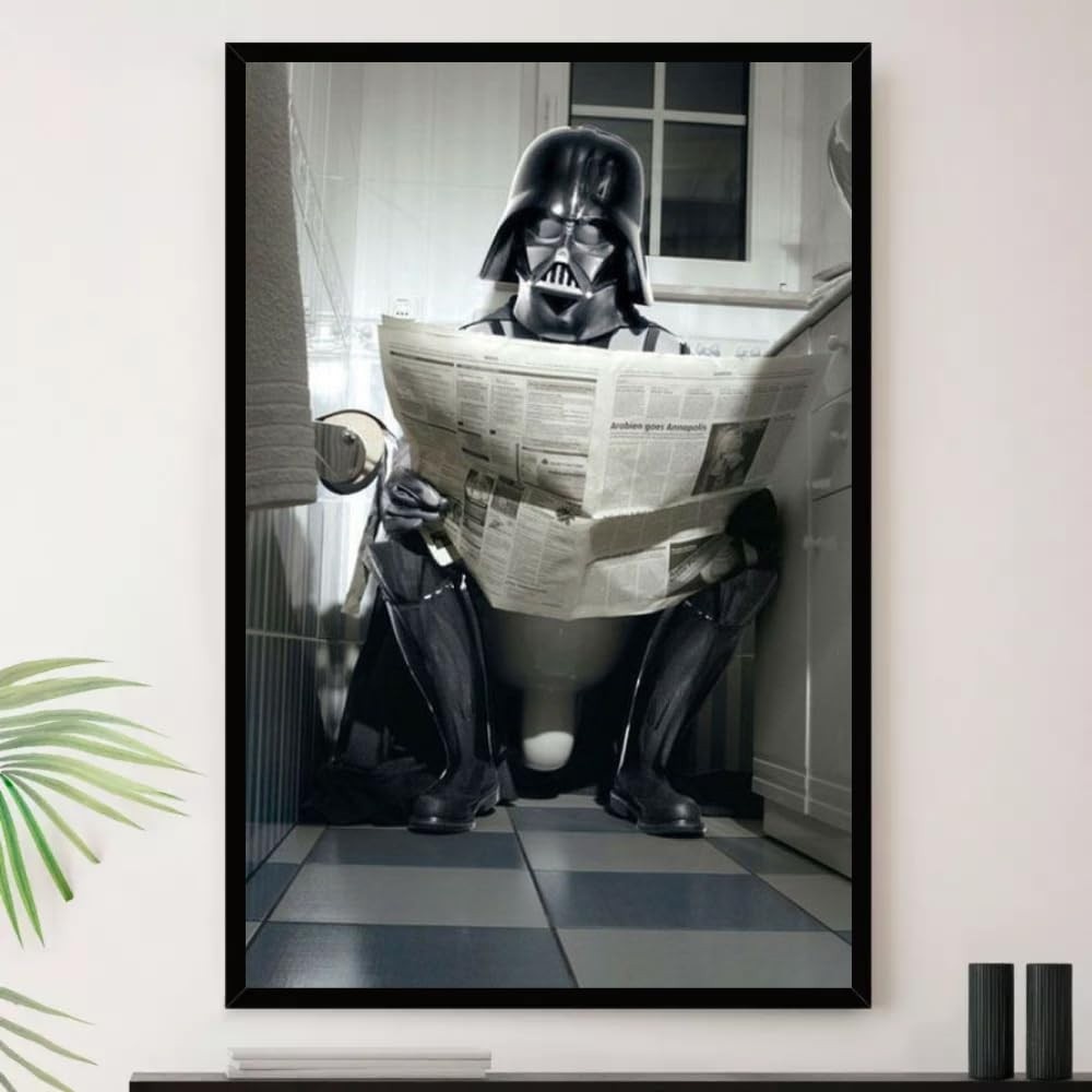 Quadro Decorativo Darth Vader Banheiro - Moldura Premium A4 23x33cm
