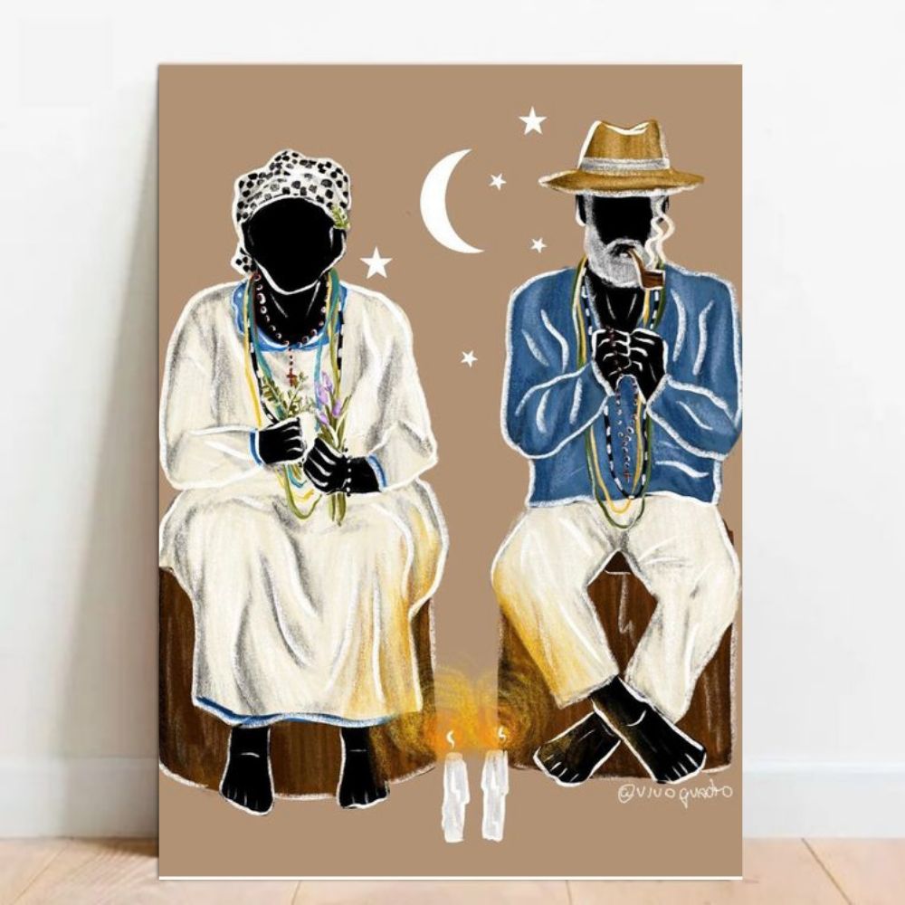 Quadro Decorativo Oxalá Casal – Arte Umbanda e Candomblé
