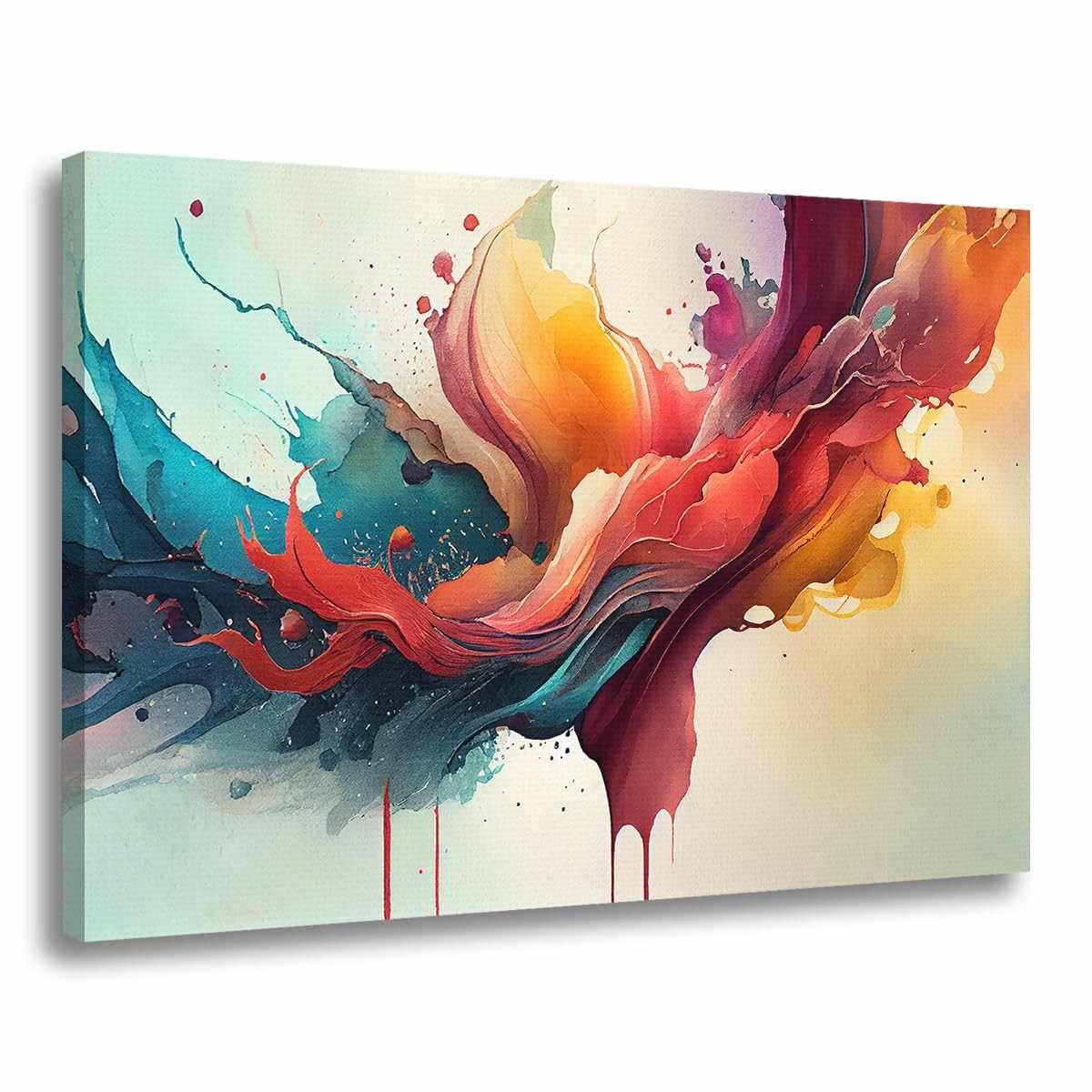 Quadro Decorativo Abstrato 90x60cm - Tela Premium em Tecido Canvas para Sala, Quarto e Escritório