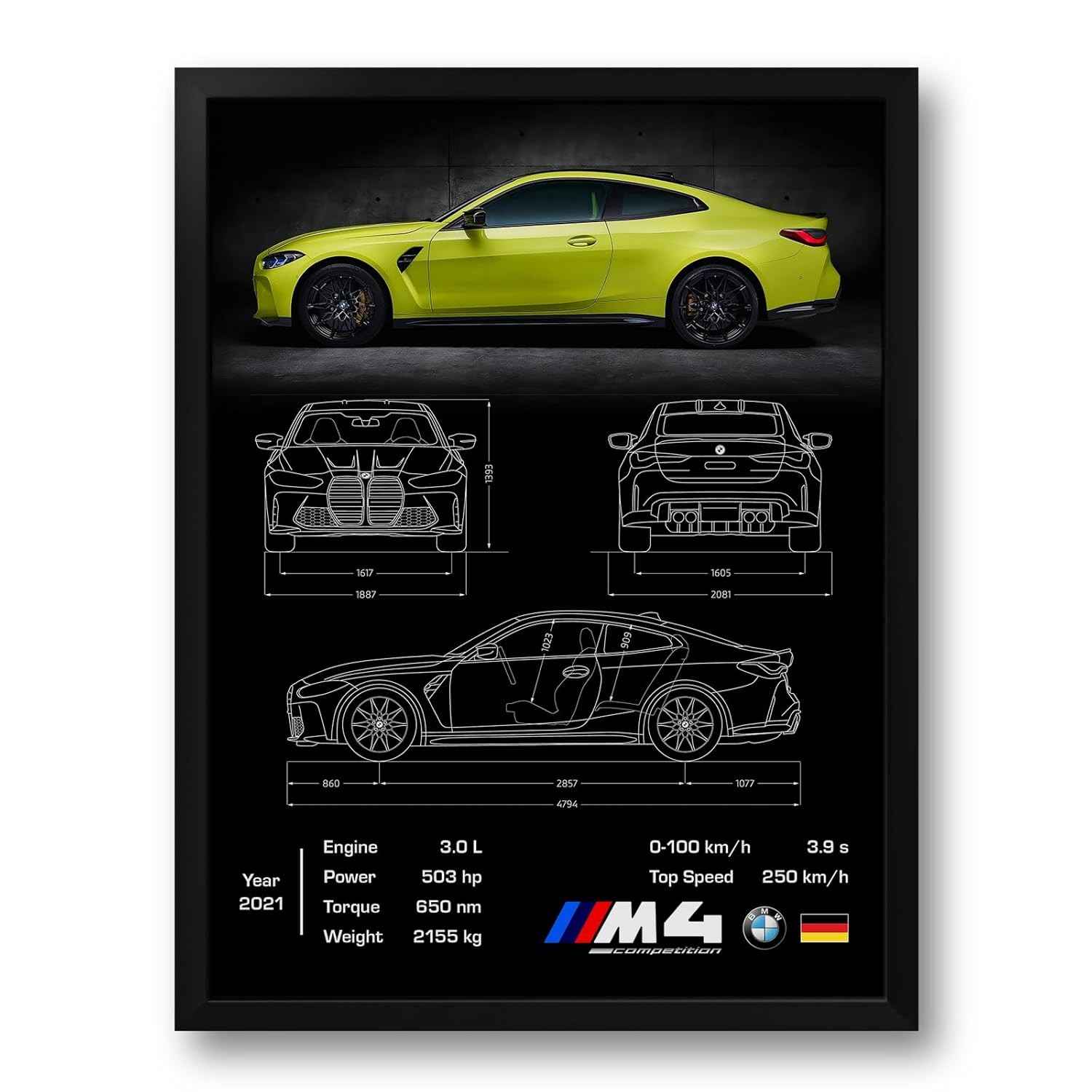 Quadro com Moldura M4 Competition 33x43cm - Impressão Eco-Solvente em Vinil Fosco