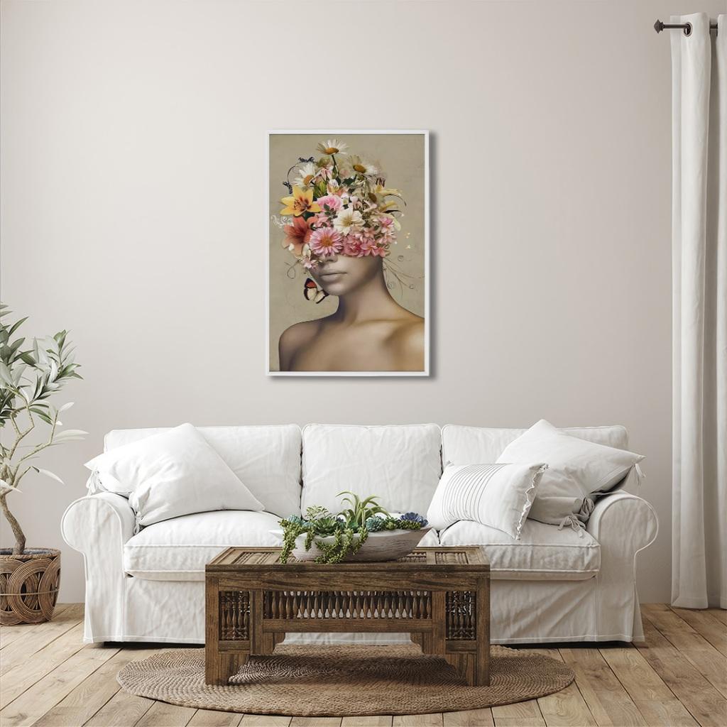 Quadro Mulher e Flores: Decore com Elegância