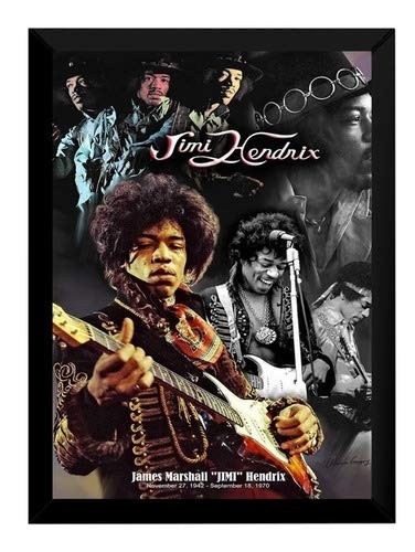 Quadro Rock Jimi Hendrix - Arte Exclusiva para Fãs de Música | Moldura 42x29cm