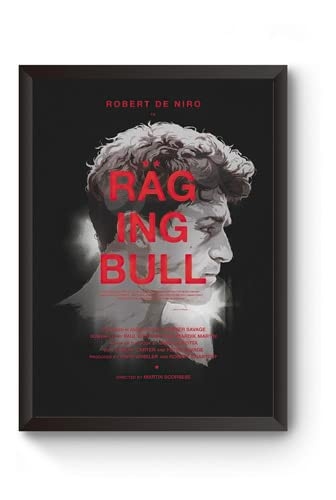 Quadro Arte Raging Bull - Poster Moldurado Moderno para Decoração